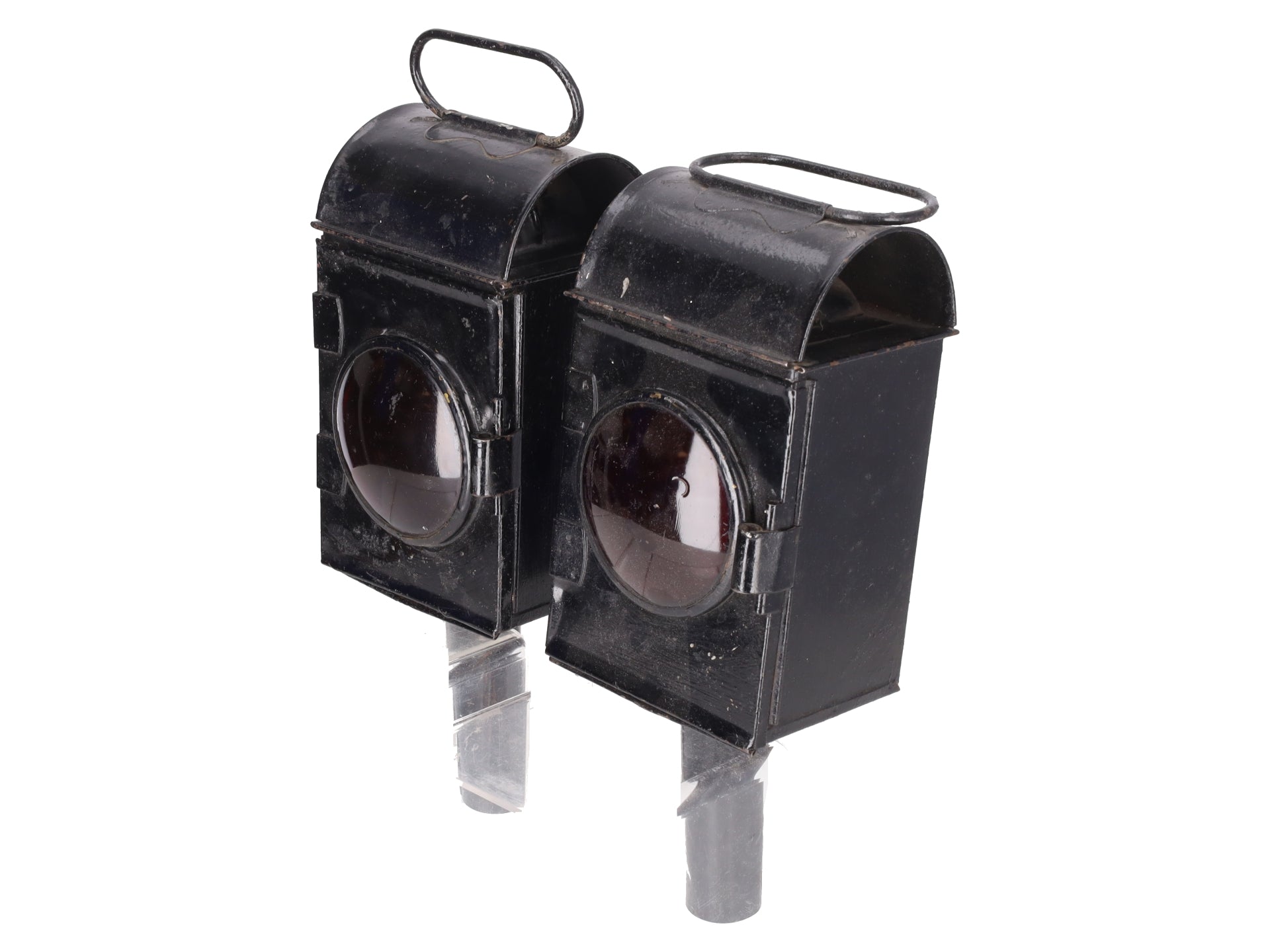 Vintage Railroad Hand Candle Lamp w/Red Lens [2]