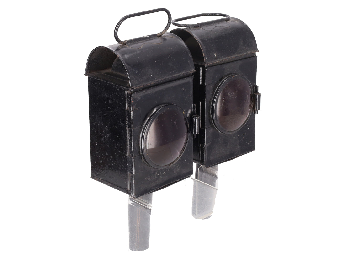 Vintage Railroad Hand Candle Lamp w/Red Lens [2]