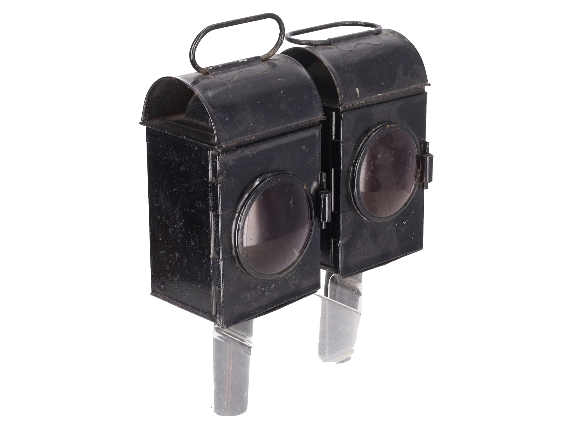 Vintage Railroad Hand Candle Lamp w/Red Lens [2]