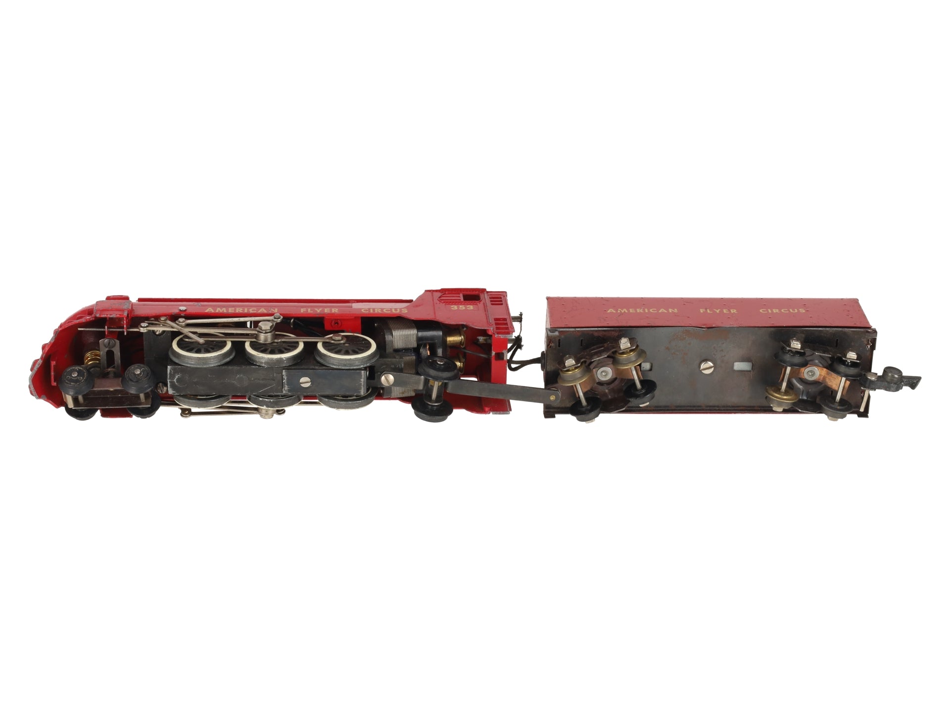American Flyer 353 Vintage S Circus 4-6-2 Steam Locomotive w/Tender VG