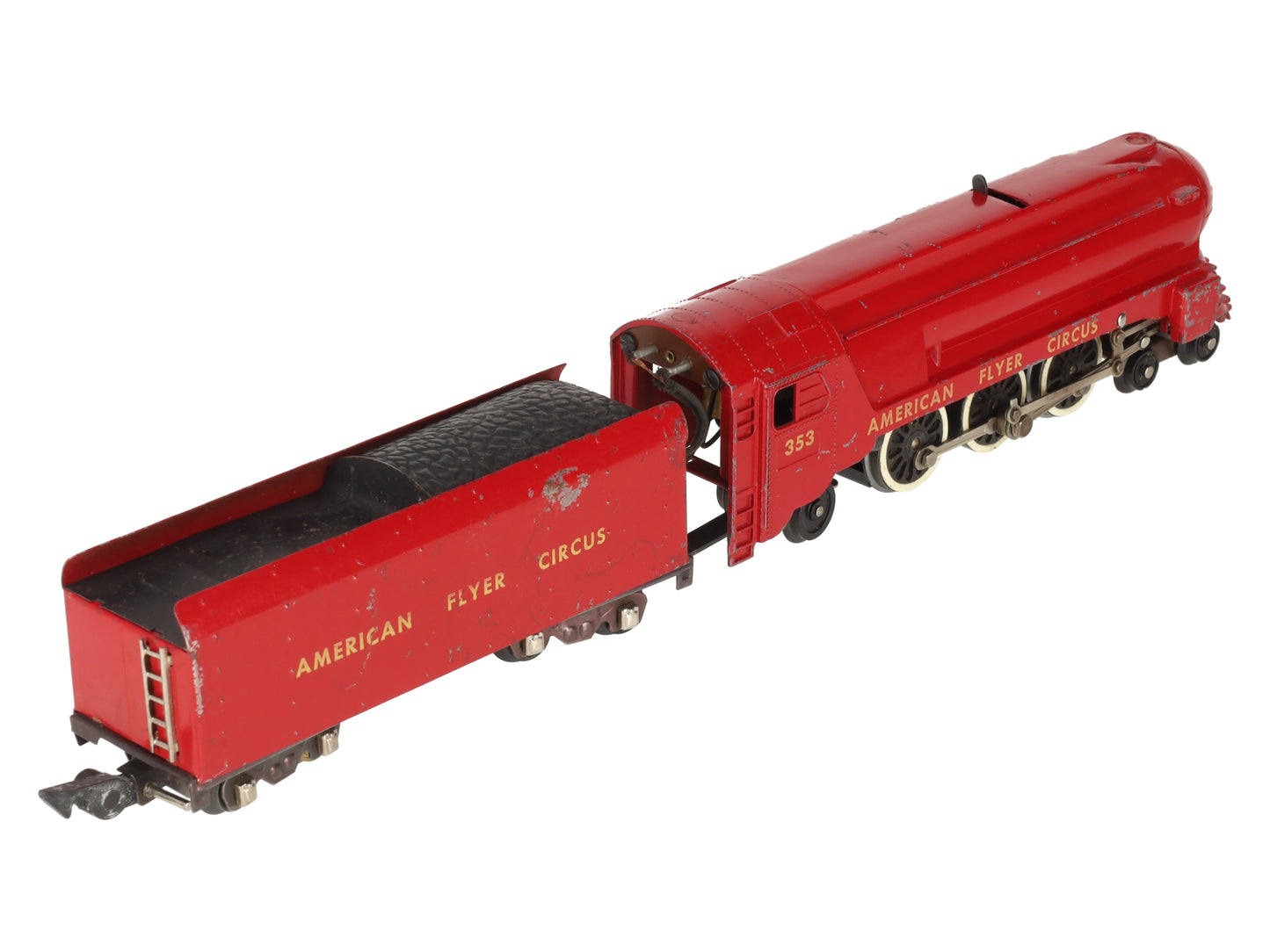 American Flyer 353 Vintage S Circus 4-6-2 Steam Locomotive w/Tender VG
