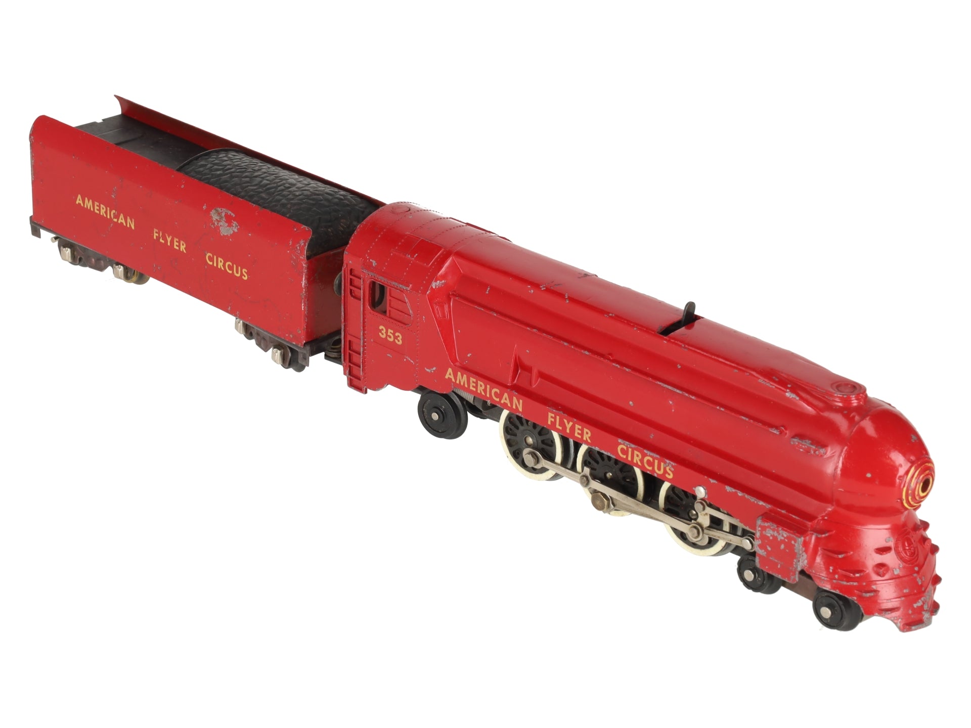 American Flyer 353 Vintage S Circus 4-6-2 Steam Locomotive w/Tender VG