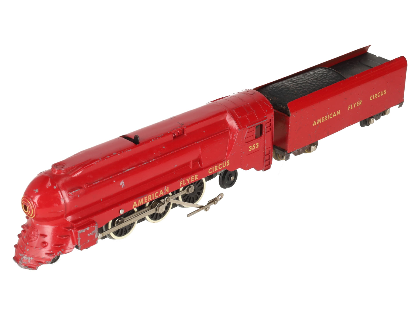 American Flyer 353 Vintage S Circus 4-6-2 Steam Locomotive w/Tender VG