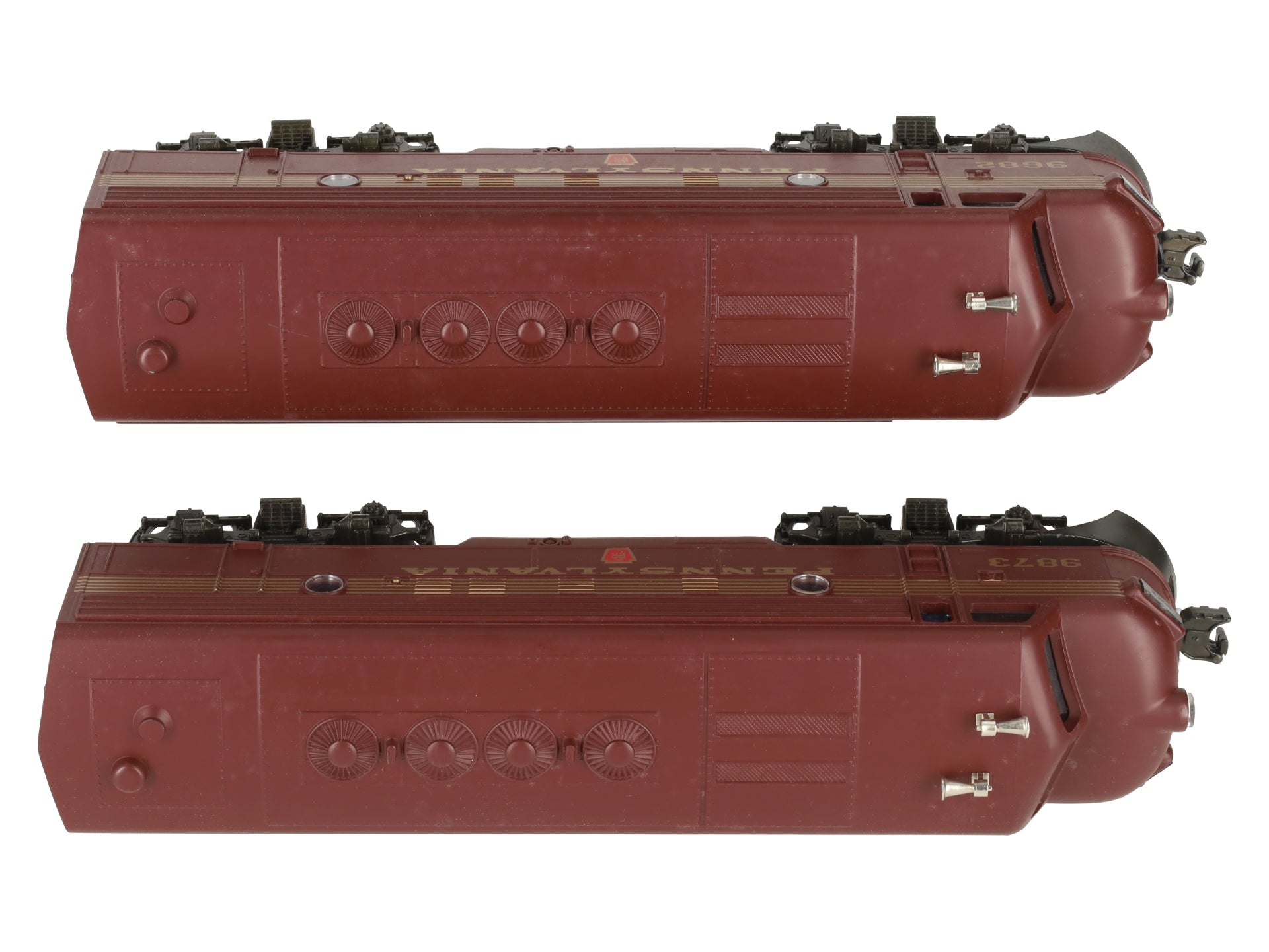 Williams 4305 O Pennsylvania F7 AA Tuscan Red Diesel Locomotives #9682/9873 VG