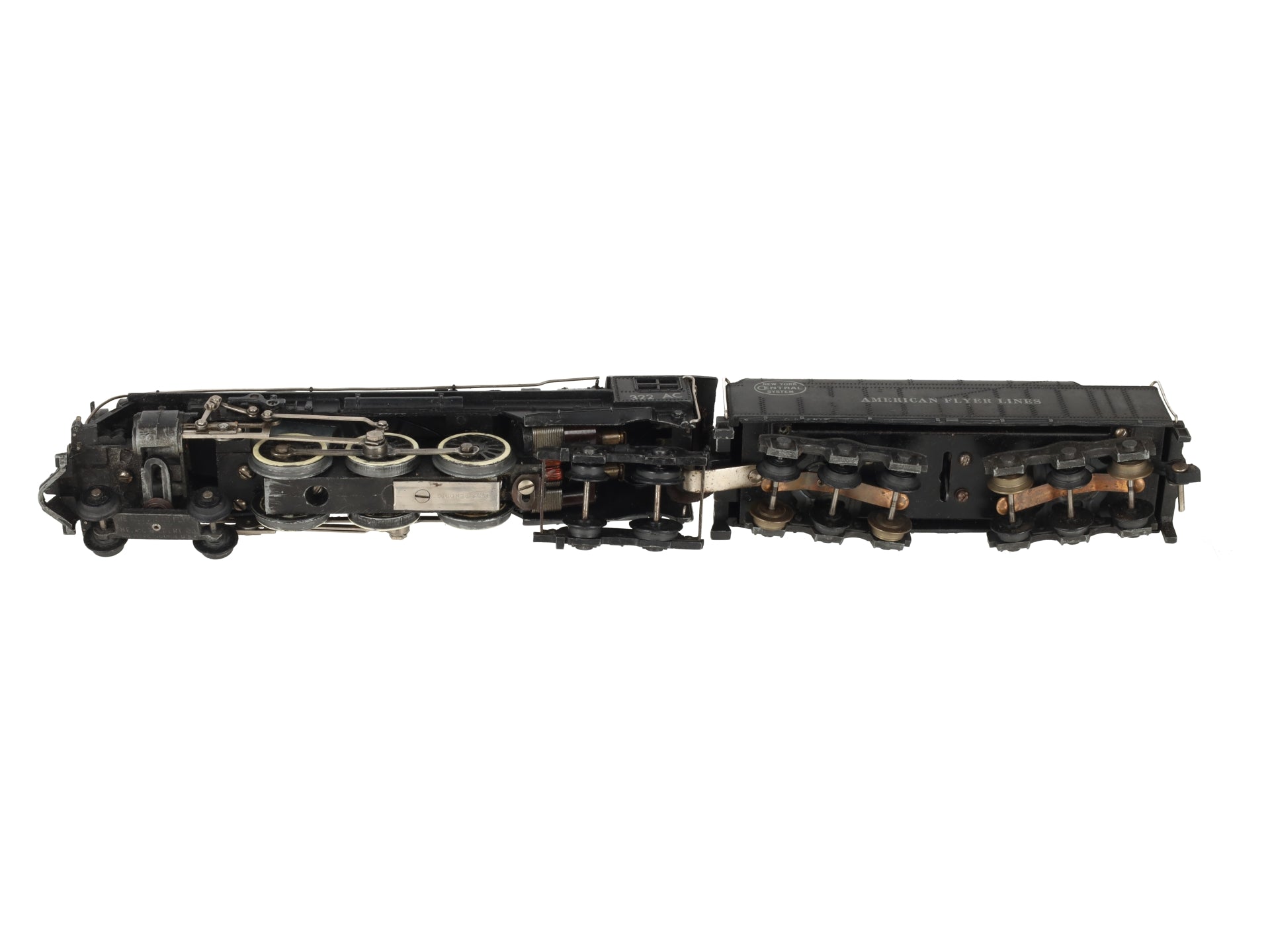 American Flyer 322AC Vintage S NYC Hudson 4-6-4 Steam Locomotive & Tender VG/Box