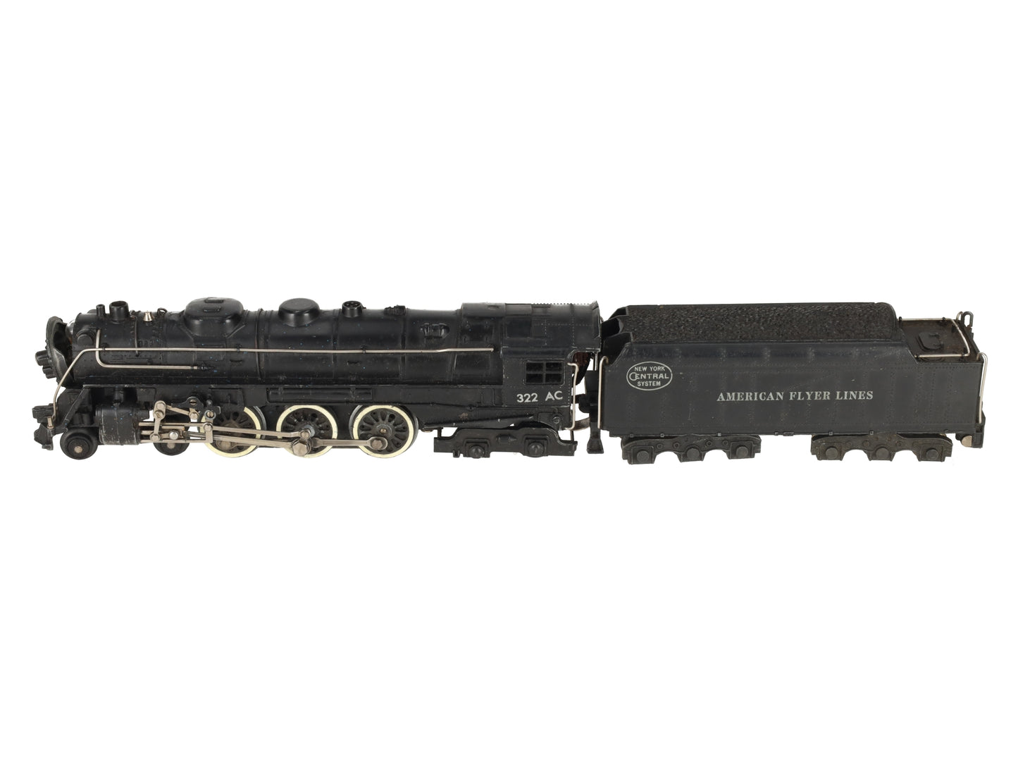 American Flyer 322AC Vintage S NYC Hudson 4-6-4 Steam Locomotive & Tender VG/Box