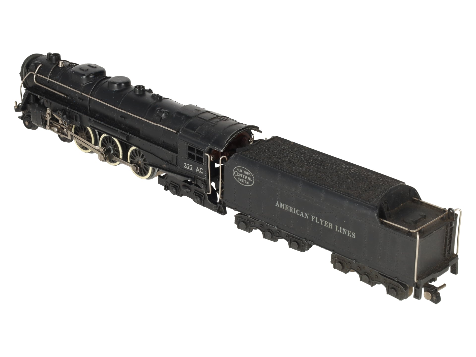 American Flyer 322AC Vintage S NYC Hudson 4-6-4 Steam Locomotive & Tender VG/Box