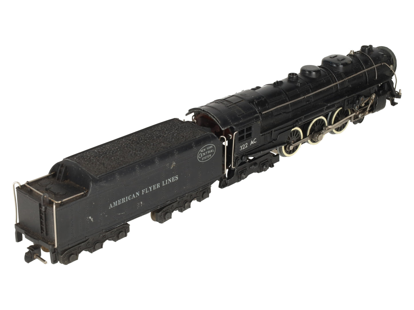 American Flyer 322AC Vintage S NYC Hudson 4-6-4 Steam Locomotive & Tender VG/Box