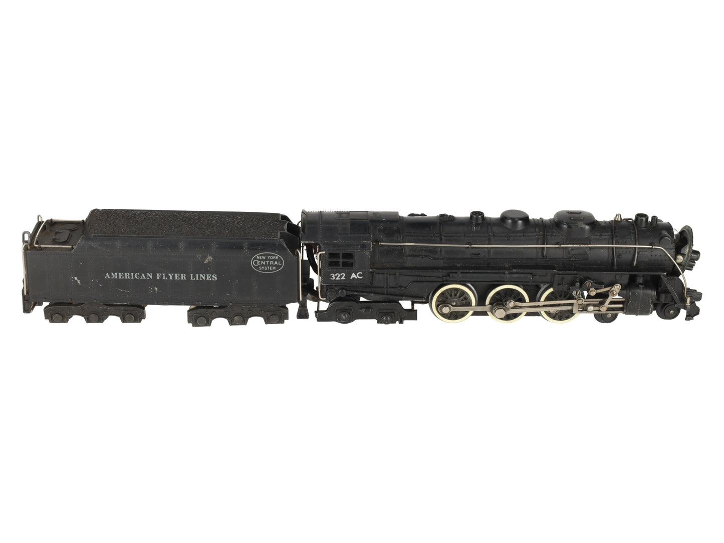 American Flyer 322AC Vintage S NYC Hudson 4-6-4 Steam Locomotive & Tender VG/Box