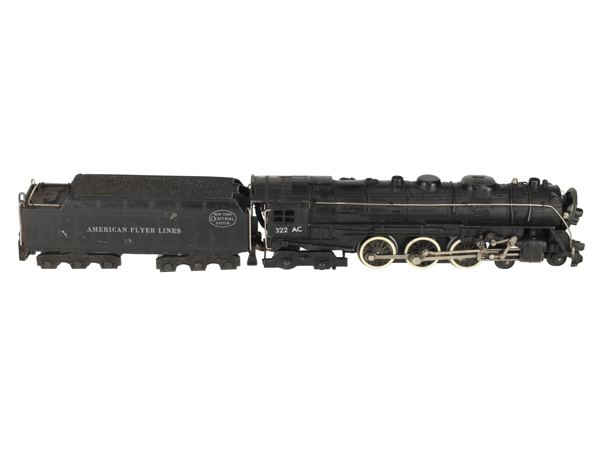 American Flyer 322AC Vintage S NYC Hudson 4-6-4 Steam Locomotive & Tender VG/Box
