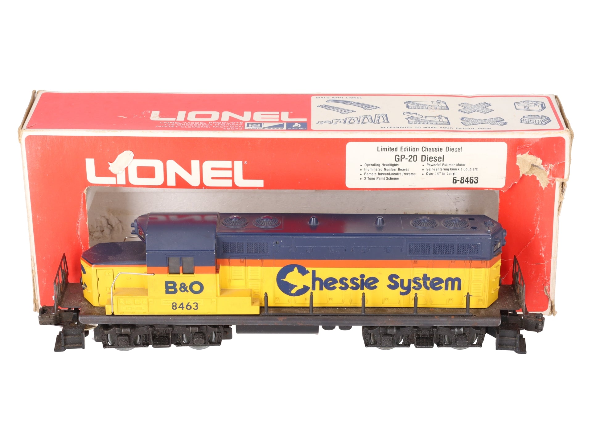 Lionel 6-8463 O Gauge Chessie System GP20 Diesel Engine VG/Box