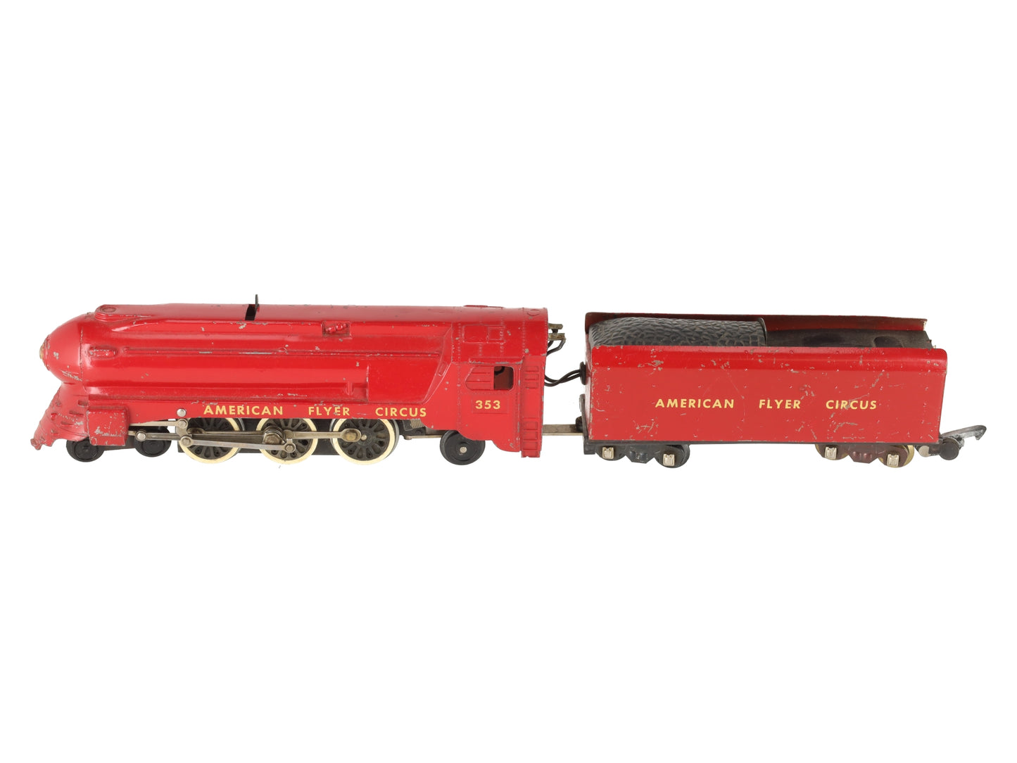 American Flyer 353 Vintage S Circus 4-6-2 Steam Locomotive w/Tender VG