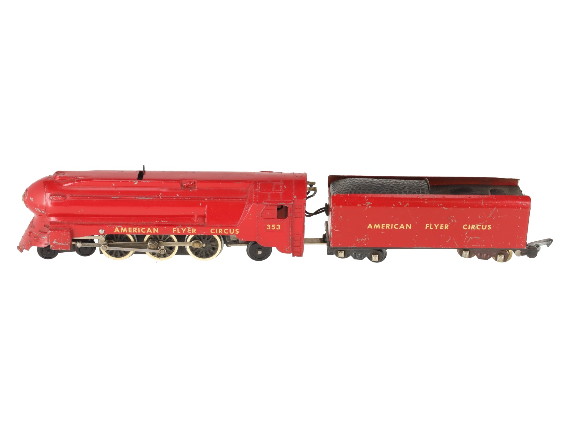 American Flyer 353 Vintage S Circus 4-6-2 Steam Locomotive w/Tender VG