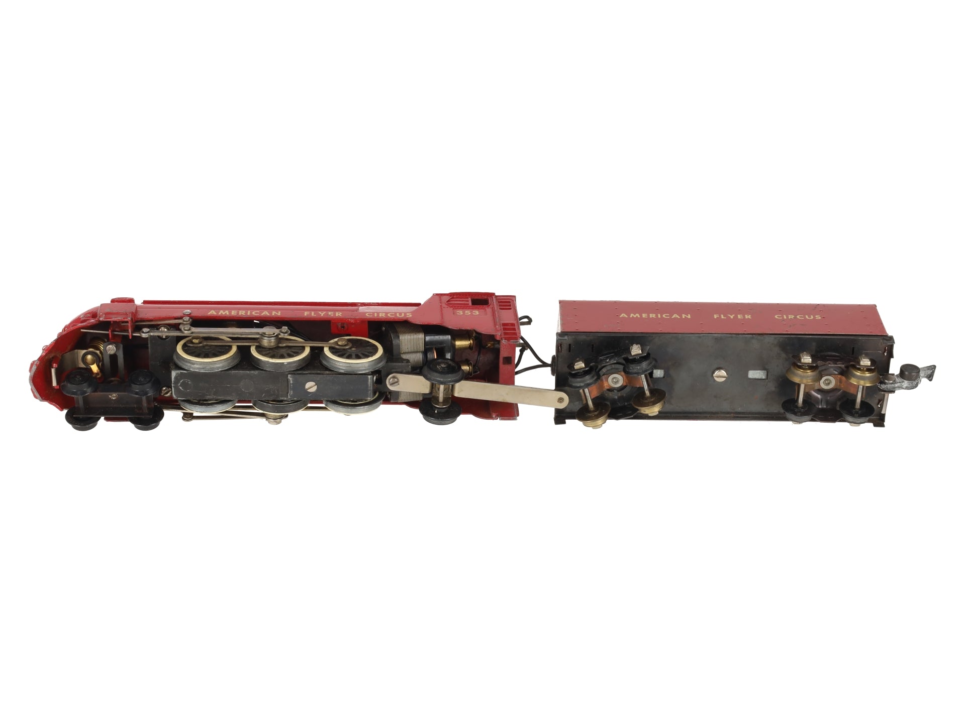 American Flyer 353 Vintage S Circus 4-6-2 Steam Locomotive w/Tender VG