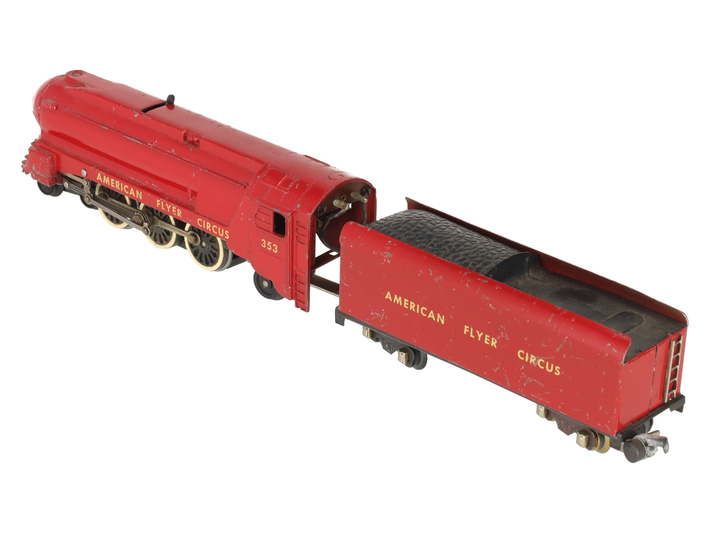 American Flyer 353 Vintage S Circus 4-6-2 Steam Locomotive w/Tender VG