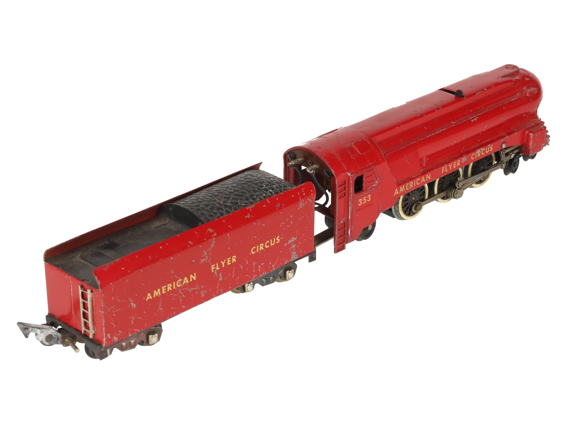 American Flyer 353 Vintage S Circus 4-6-2 Steam Locomotive w/Tender VG