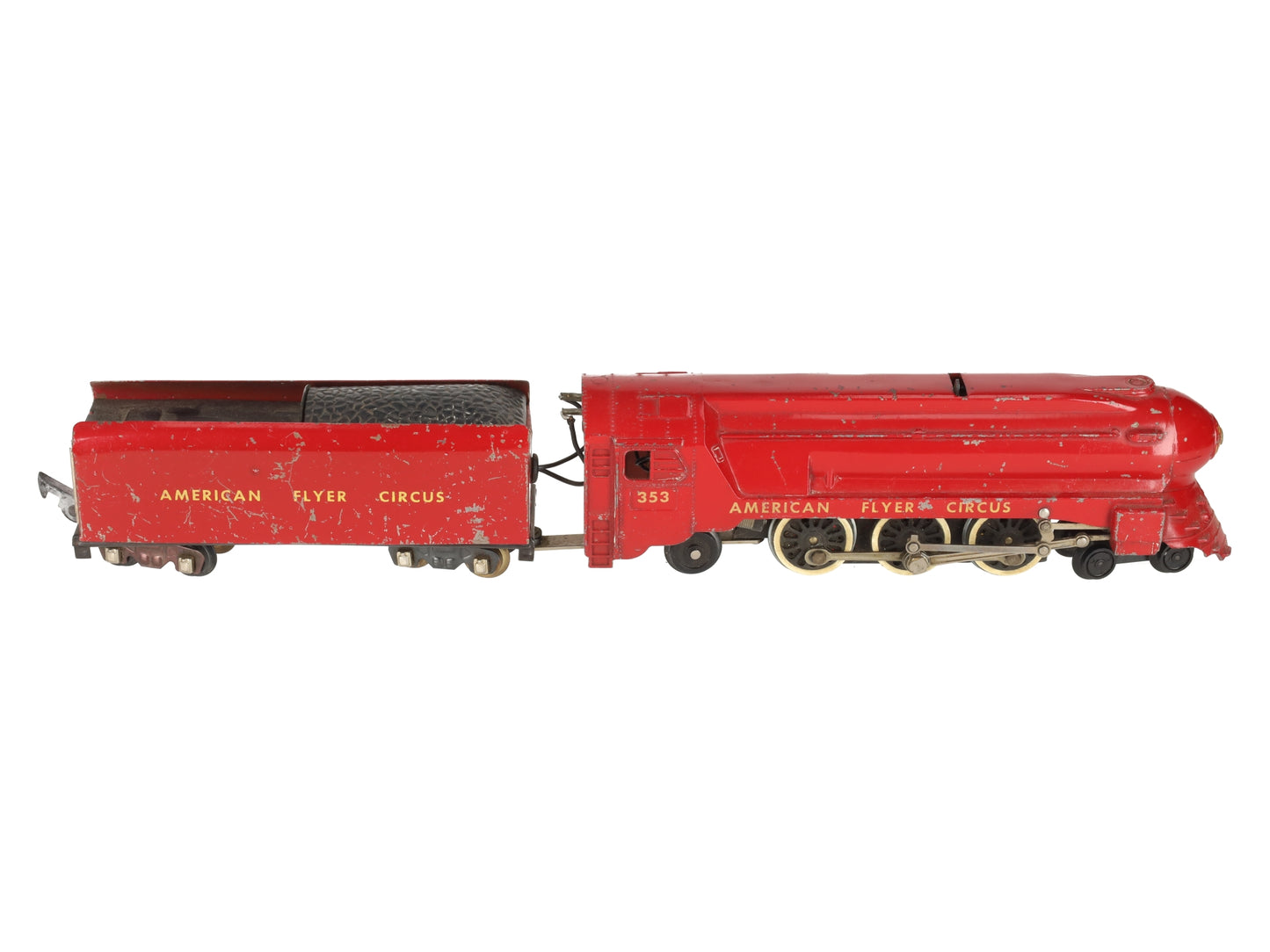 American Flyer 353 Vintage S Circus 4-6-2 Steam Locomotive w/Tender VG