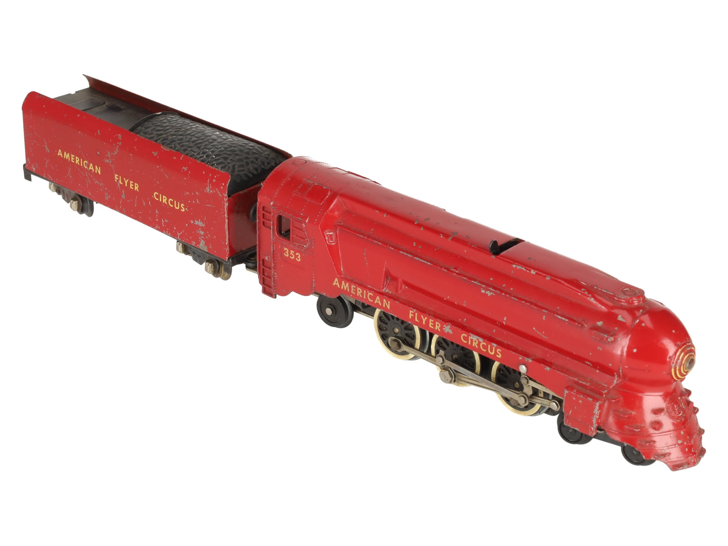American Flyer 353 Vintage S Circus 4-6-2 Steam Locomotive w/Tender VG