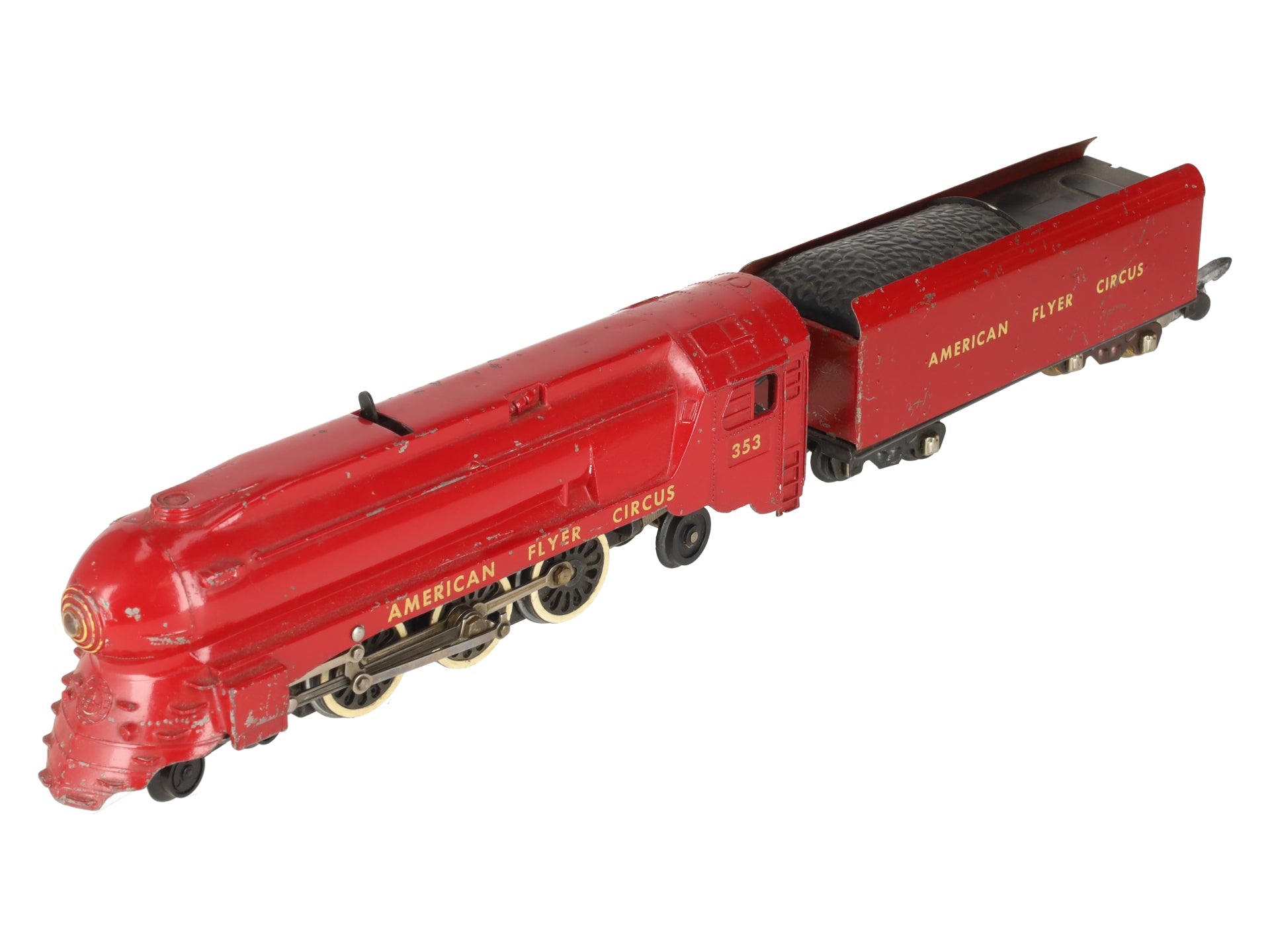 American Flyer 353 Vintage S Circus 4-6-2 Steam Locomotive w/Tender VG