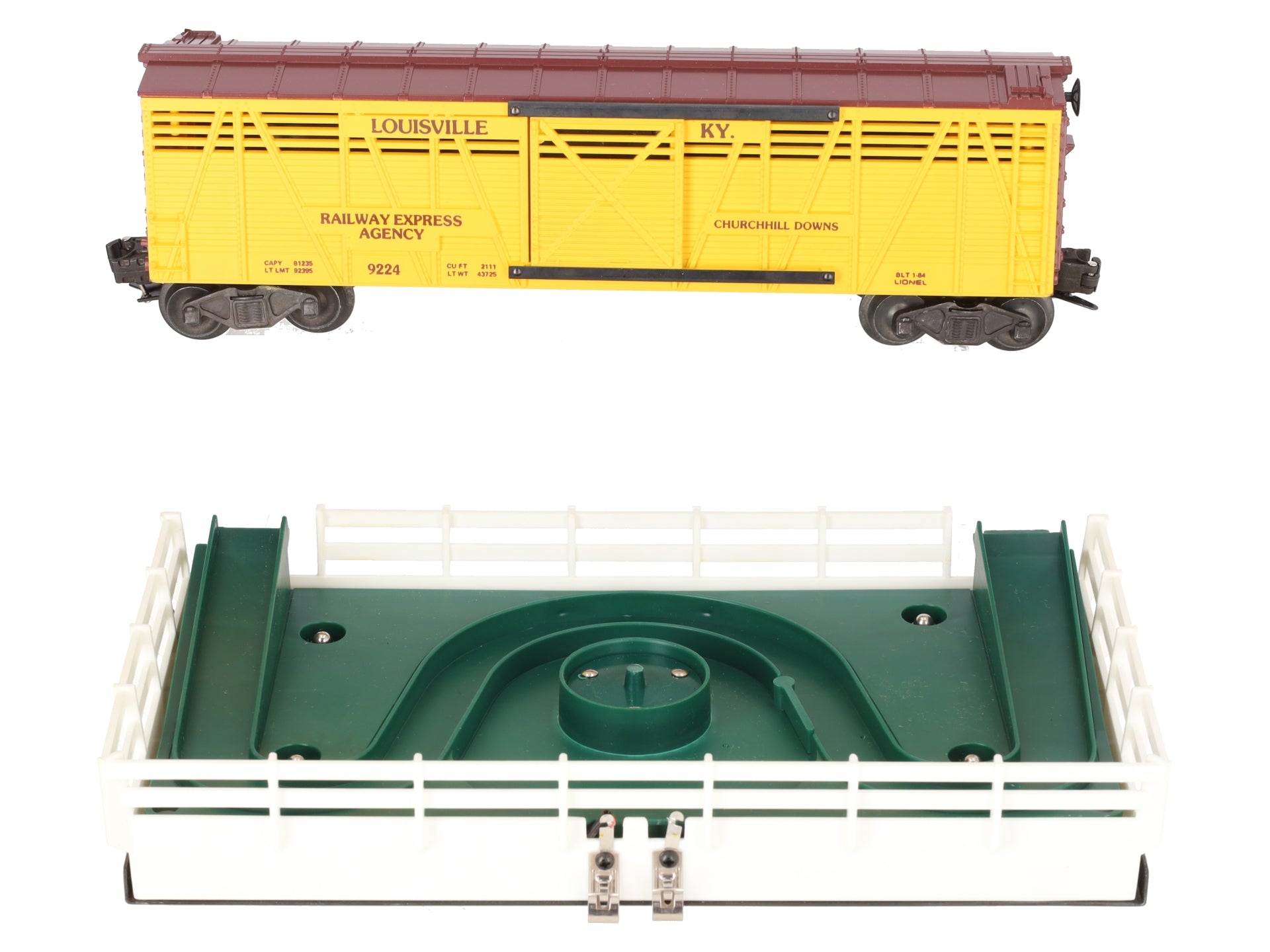 Lionel 6-9224 O Gauge Churchill Downs Operating Horse Car Set EX/Box