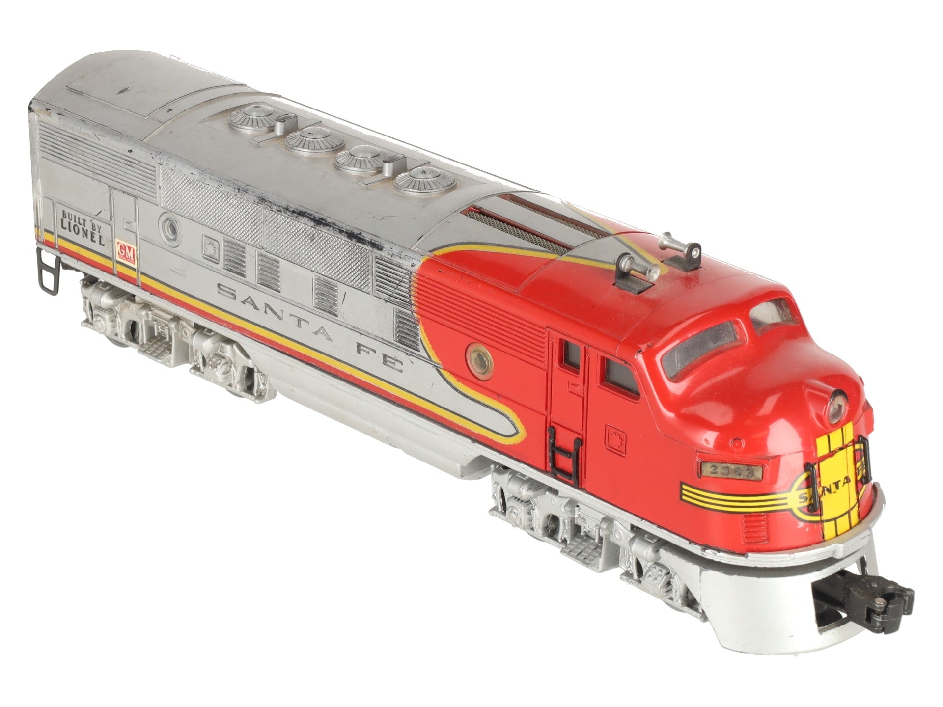 Lionel 2343T Vintage O Santa Fe F3 A Non-Powered Dummy Diesel Locomotive VG