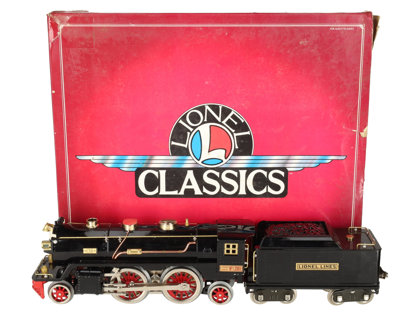 Lionel 6-13100 O Standard Gauge 390E Black Steam Locomotive and Tender EX/Box