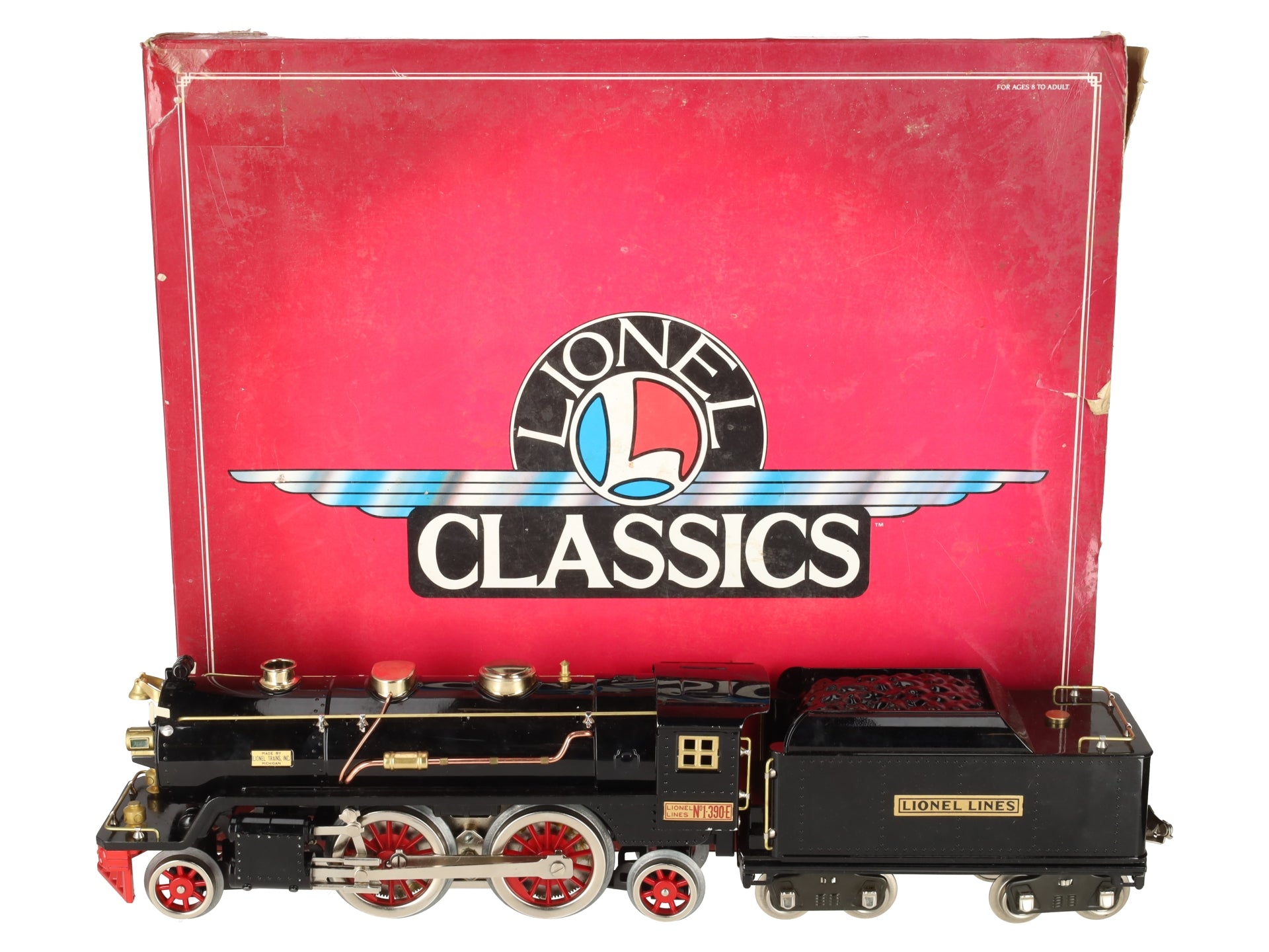 Lionel 6-13100 O Standard Gauge 390E Black Steam Locomotive and Tender EX/Box