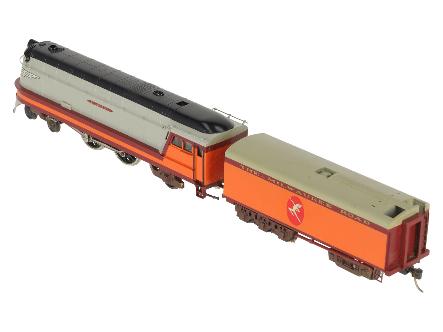 KMT HO Brass 4-4-2 Nickel Plate Hiawatha Milwaukee Road Locomotive w/ Tender EX
