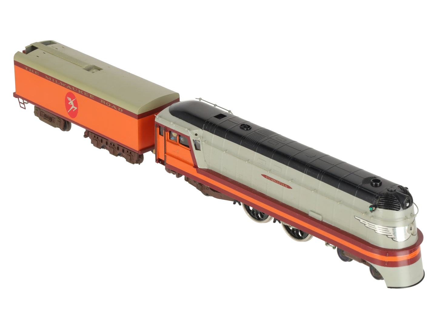 KMT HO Brass 4-4-2 Nickel Plate Hiawatha Milwaukee Road Locomotive w/ Tender EX