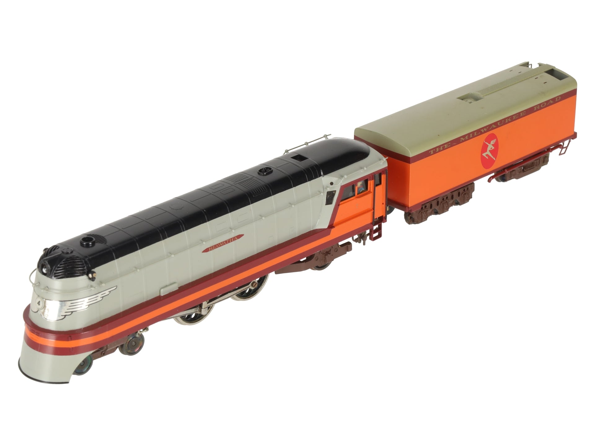 KMT HO Brass 4-4-2 Nickel Plate Hiawatha Milwaukee Road Locomotive w/ Tender EX