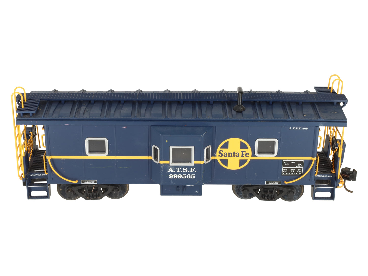 USA Trains R12051 G ATSF Bay Window Caboose #999565 - Metal Wheels EX