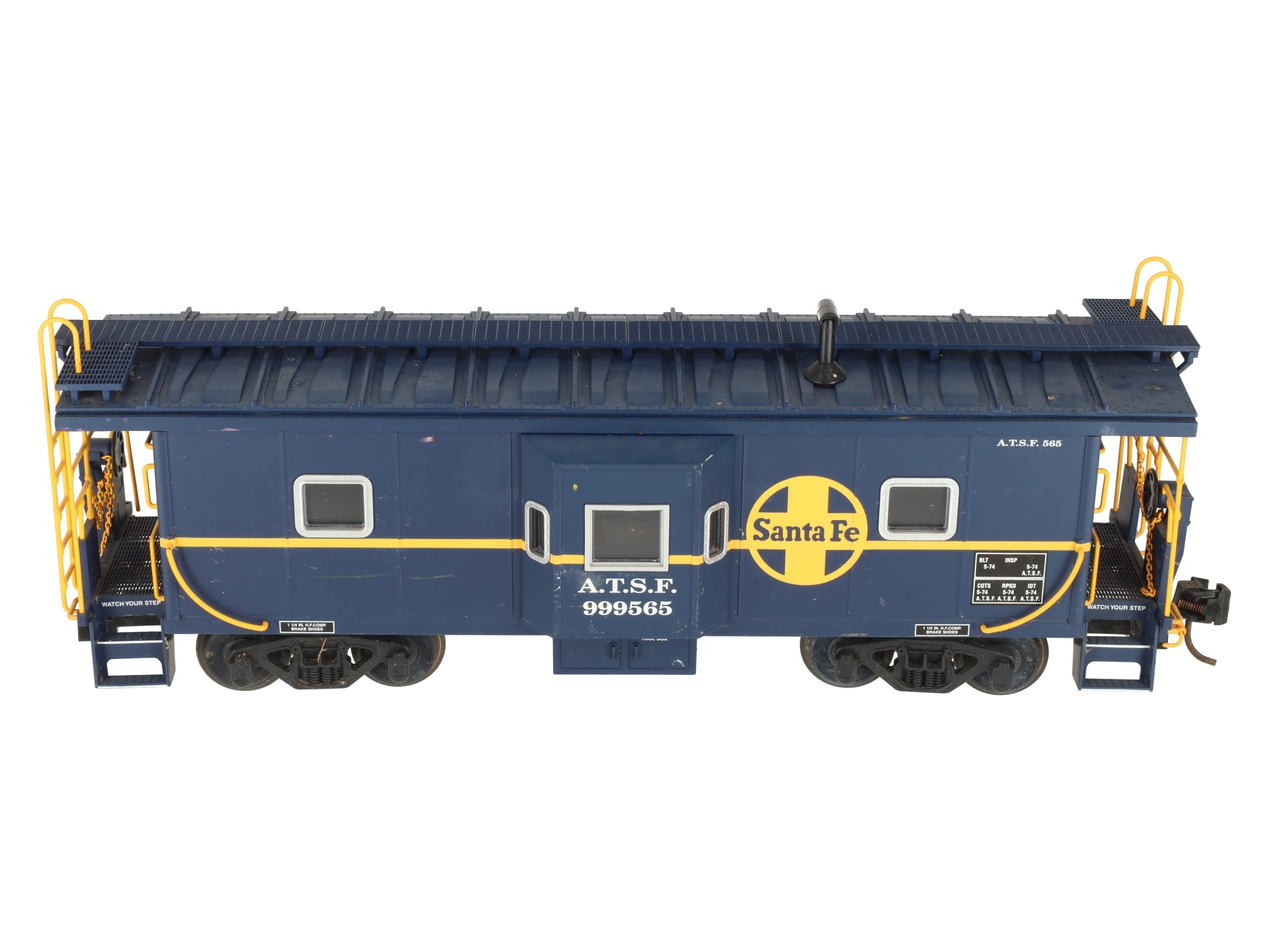 USA Trains R12051 G ATSF Bay Window Caboose #999565 - Metal Wheels EX