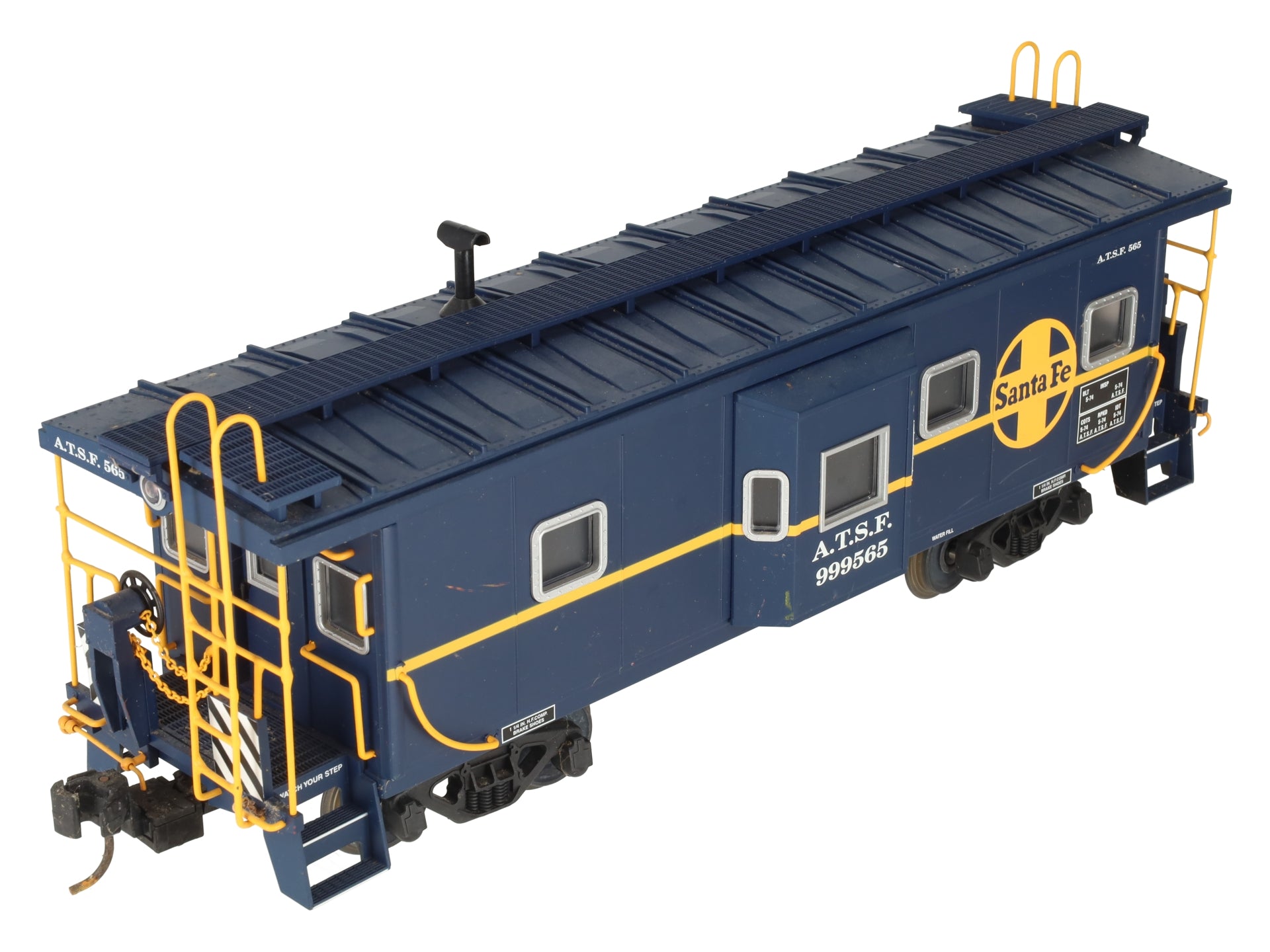 USA Trains R12051 G ATSF Bay Window Caboose #999565 - Metal Wheels EX