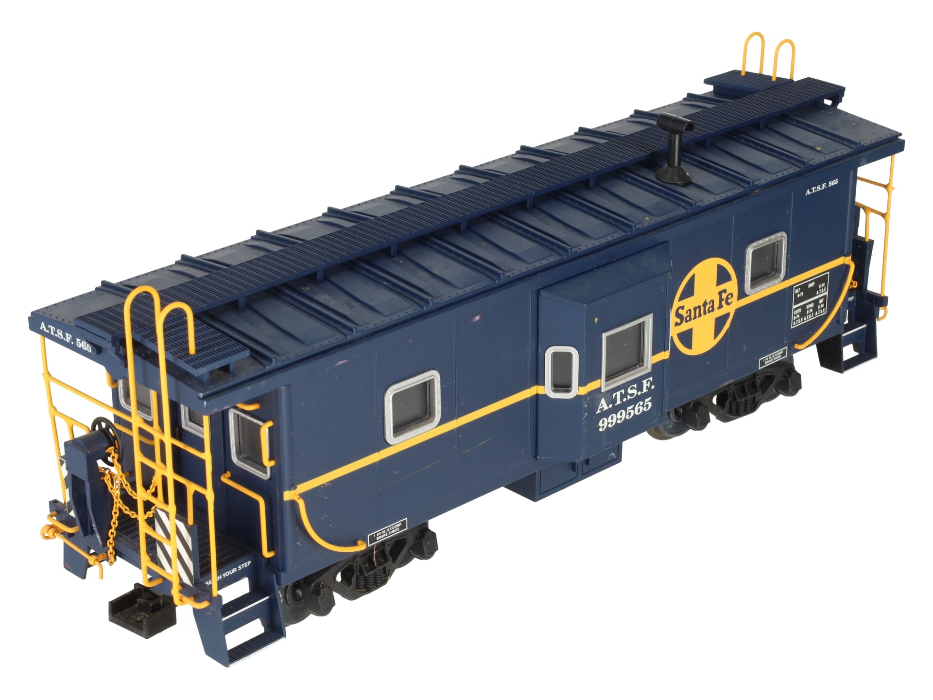 USA Trains R12051 G ATSF Bay Window Caboose #999565 - Metal Wheels EX