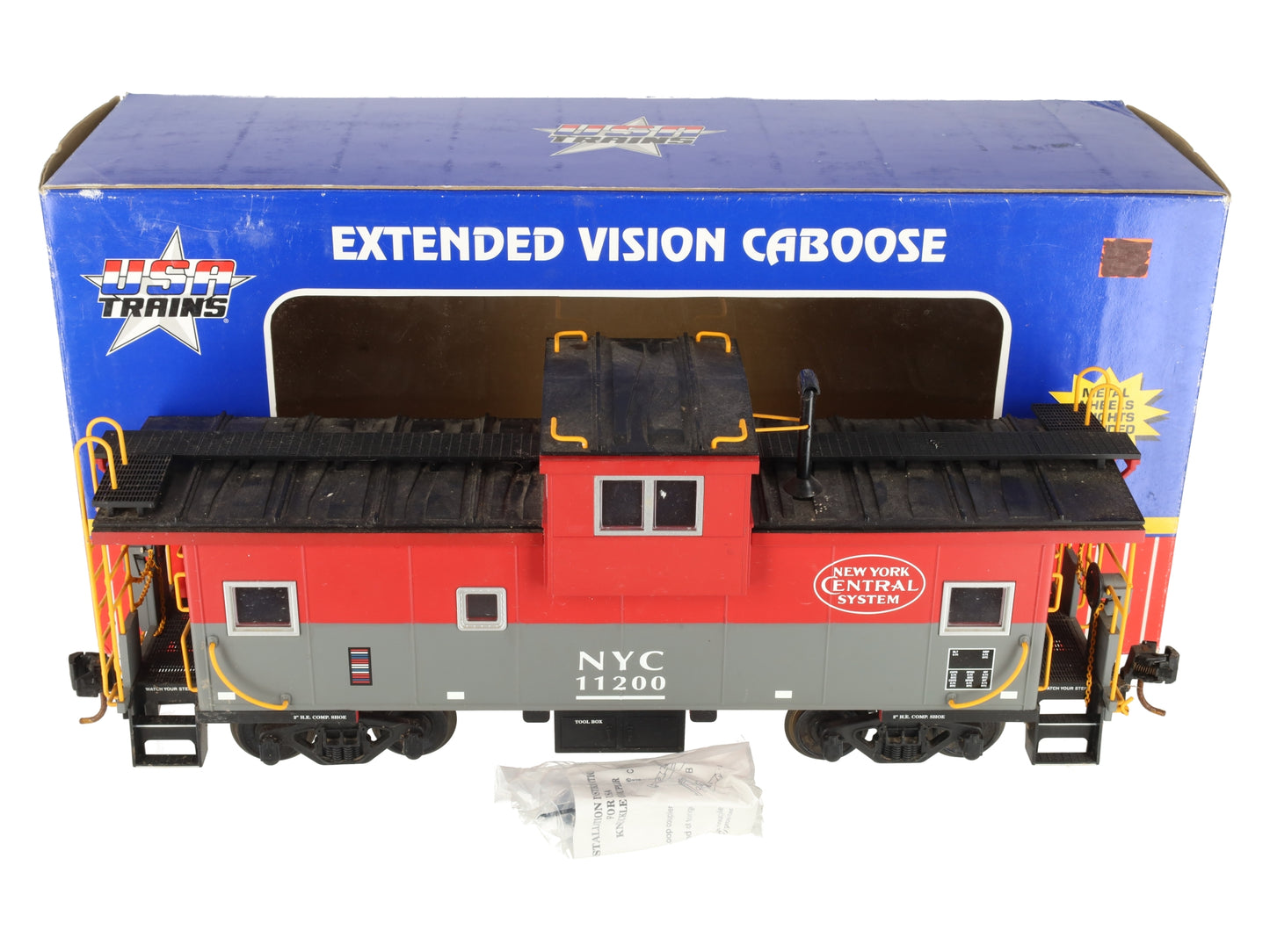 USA Trains R12108 G New York Central Extended Vision Caboose - Metal Wheels VG/Box