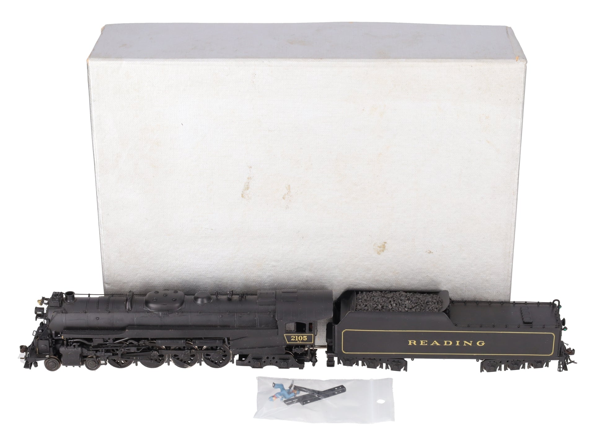 Custom NJ Brass ST-801 HO Brass Reading T-1 4-8-4 Steam Loco/Tender #2105 EX/Box