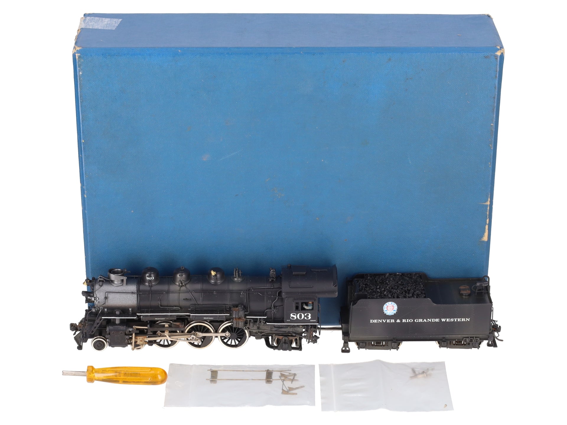 PFM PFM HO Scale BRASS D&RGW P-44 4-6-2 Steam Loco & Tender #804 - Painted/Box