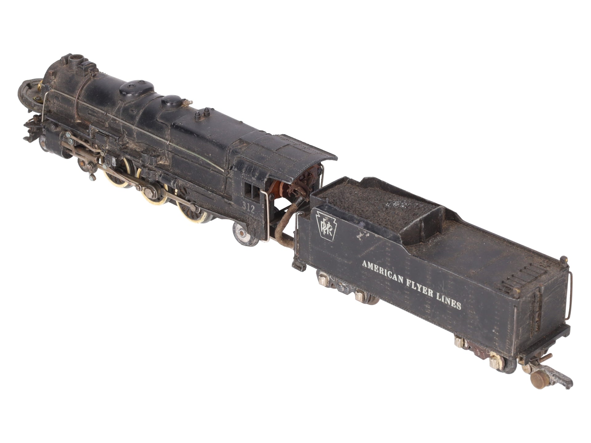 American Flyer 312 VIntage S PRR 4-6-2 Die-cast Steam Locomoive & Tender