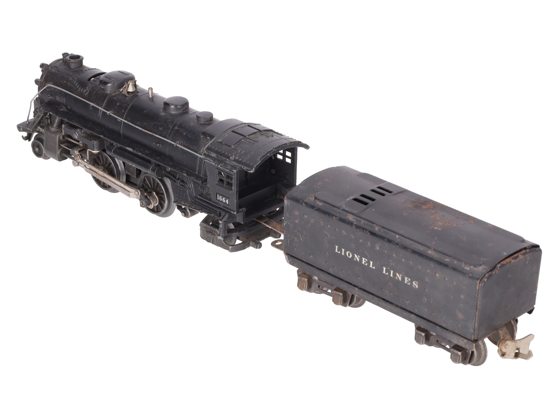 Lionel 1664 Vintage O Prewar Steam Locomotive with Tender #1689T VG