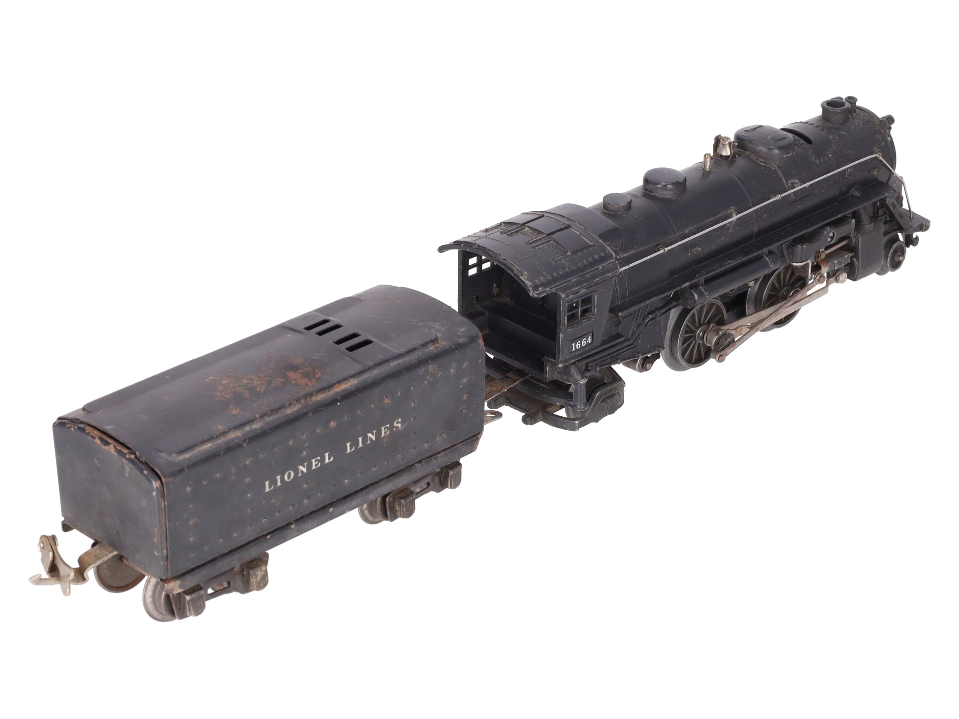 Lionel 1664 Vintage O Prewar Steam Locomotive with Tender #1689T VG