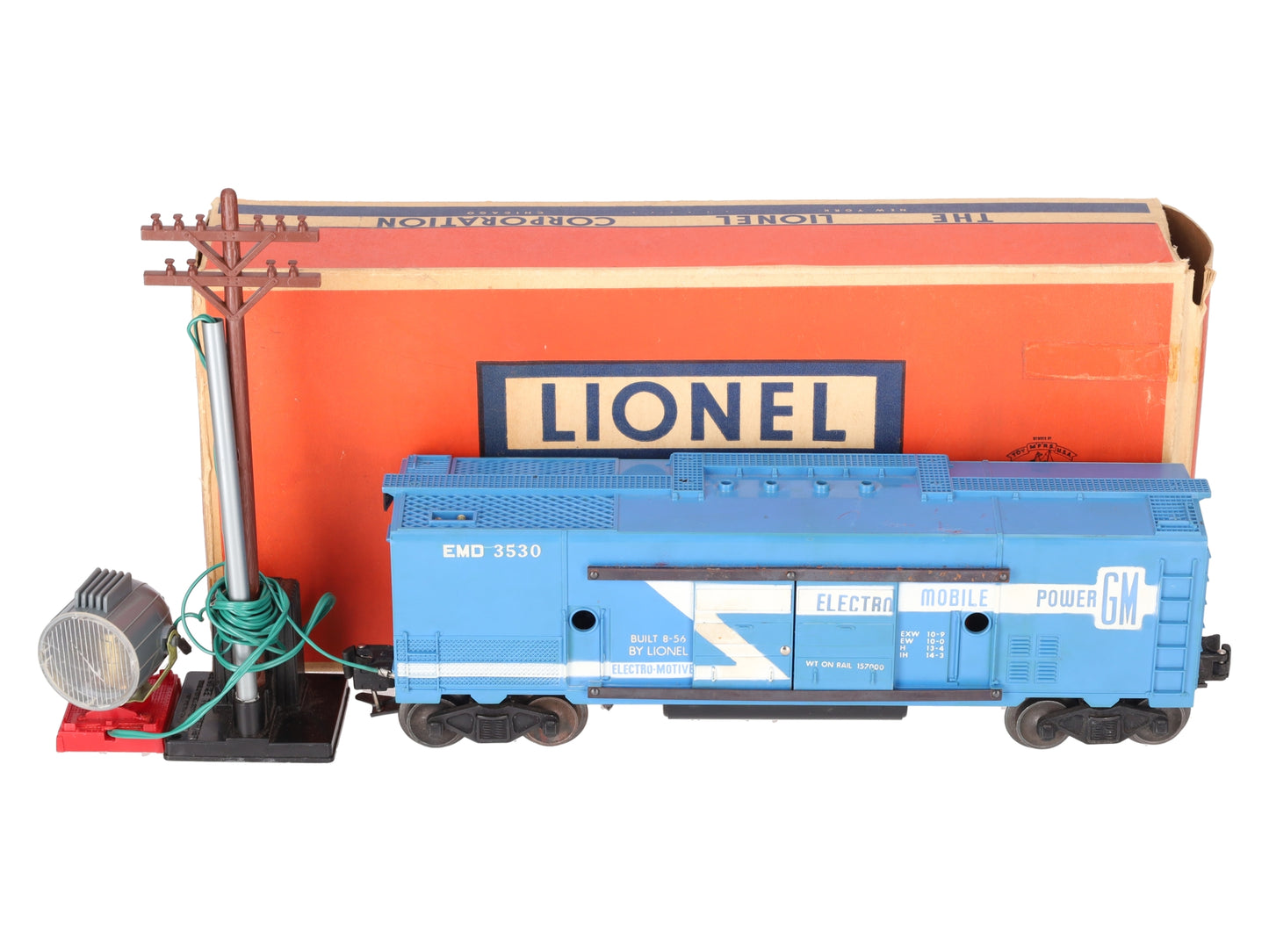 Lionel 3530 Vintage O Electromotive Car with Extension Searchlight VG/Box