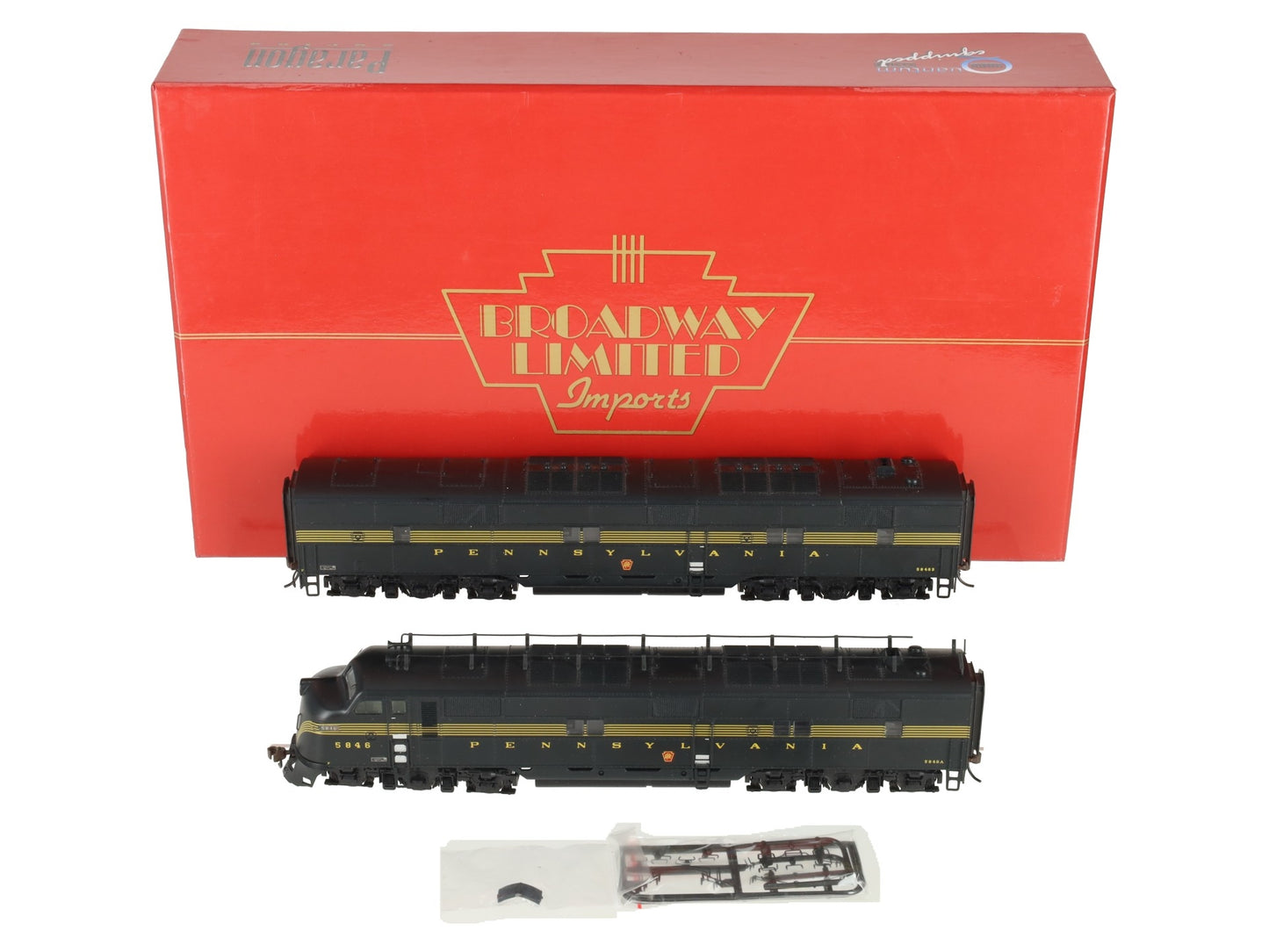 Broadway Limited 729 HO Scale PRR EMD E7A-B Diesel Set #5846A, 5846B w DCC/Sound EX/Box