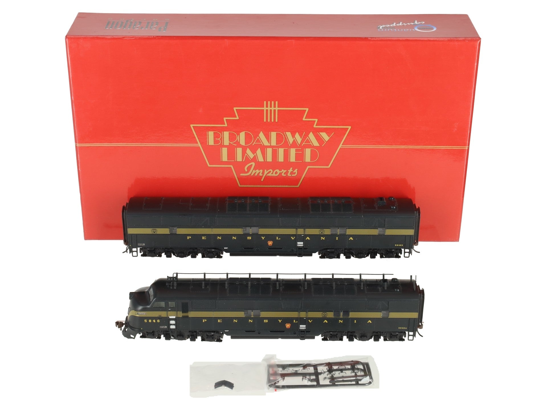 Broadway Limited 729 HO Scale PRR EMD E7A-B Diesel Set #5846A, 5846B w DCC/Sound EX/Box