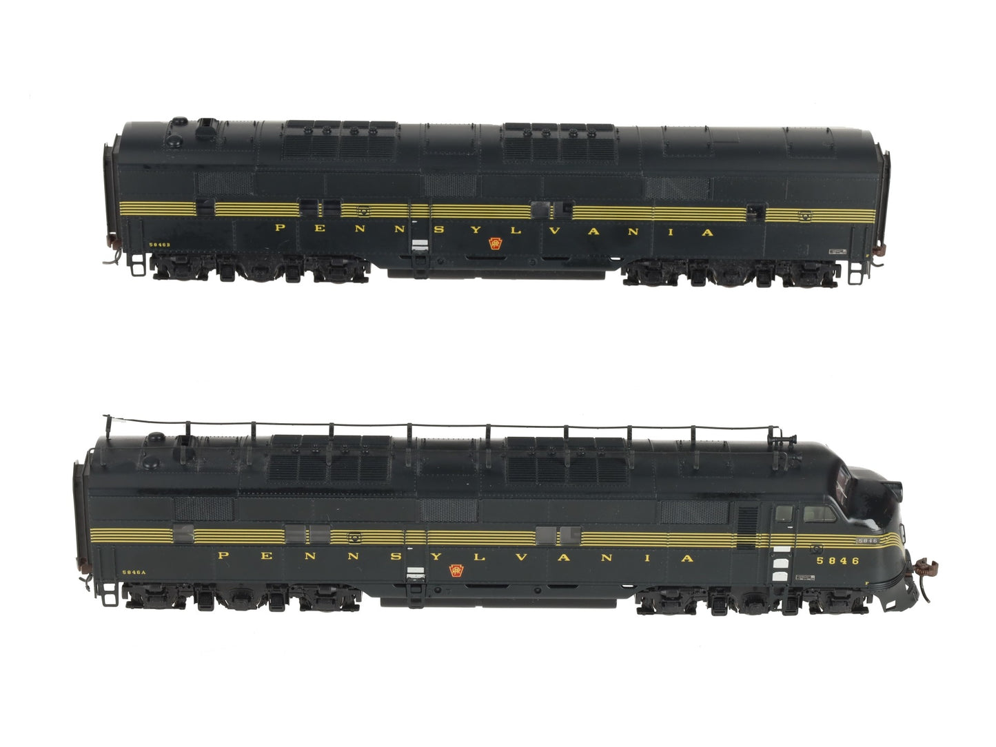 Broadway Limited 729 HO Scale PRR EMD E7A-B Diesel Set #5846A, 5846B w DCC/Sound EX/Box