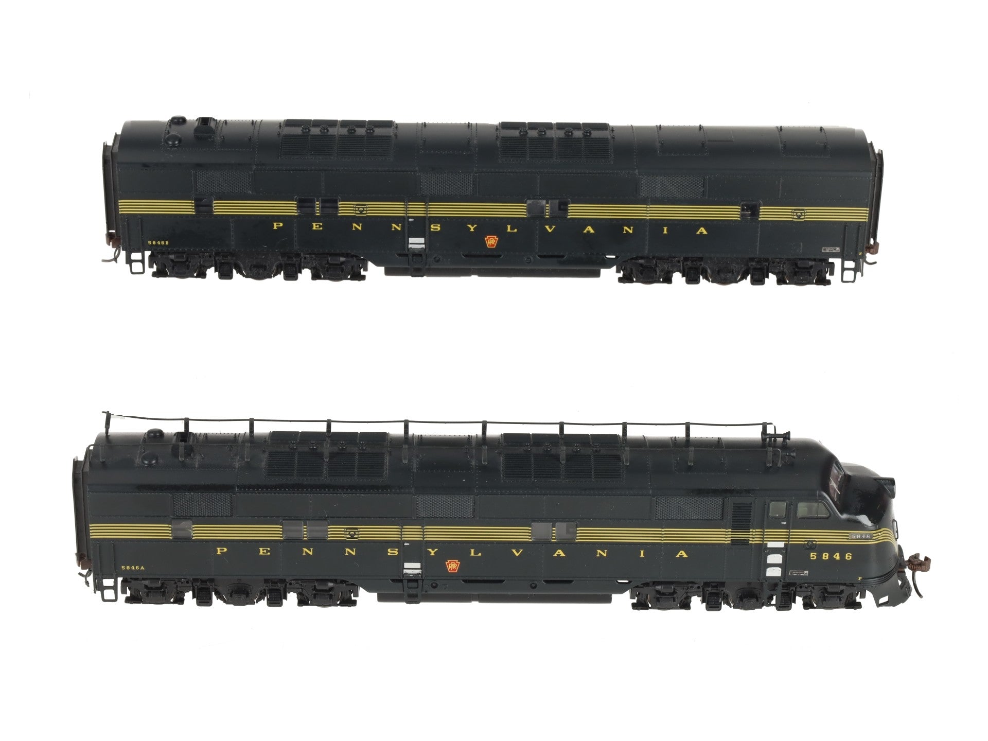 Broadway Limited 729 HO Scale PRR EMD E7A-B Diesel Set #5846A, 5846B w DCC/Sound EX/Box