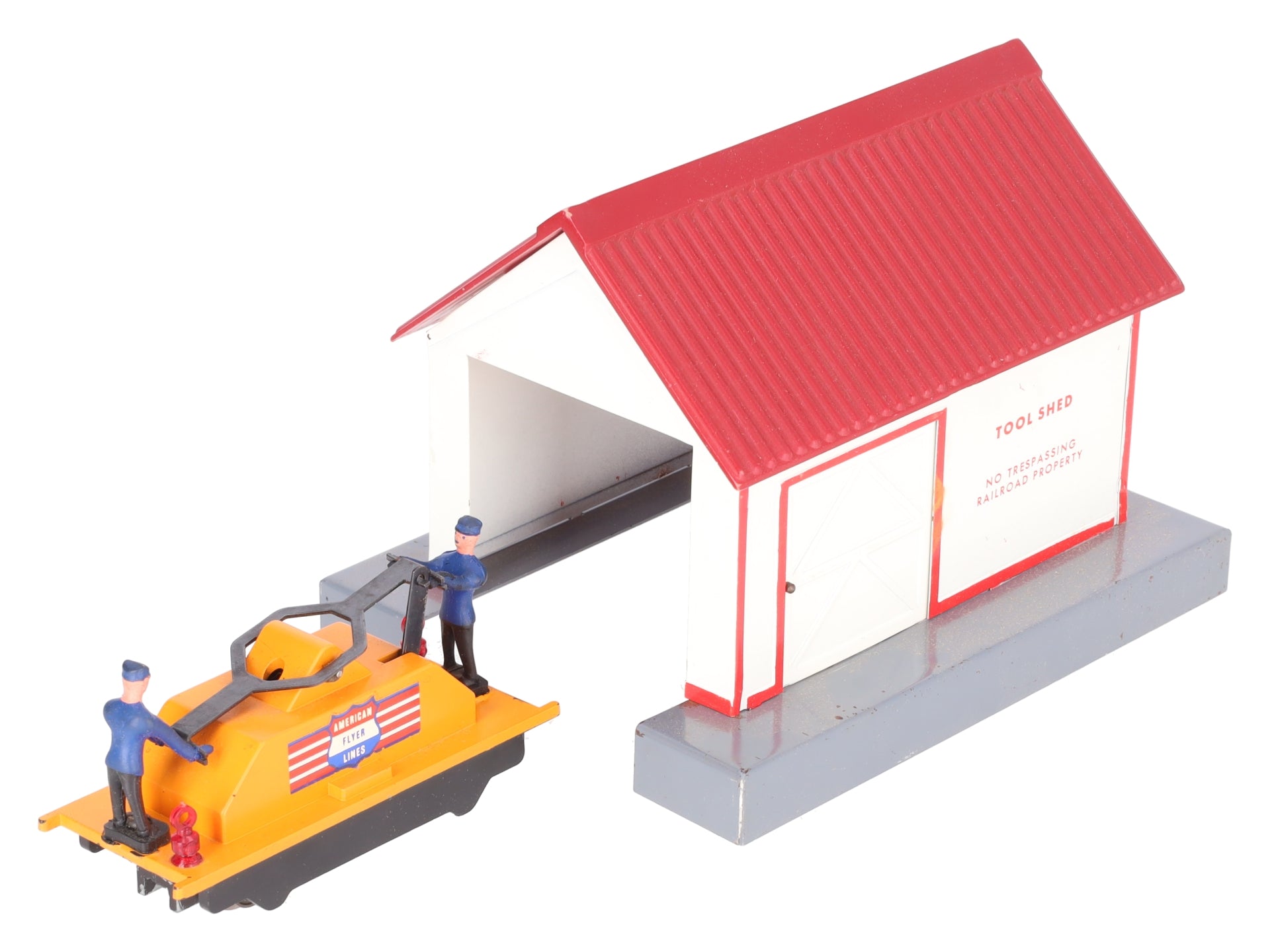 American Flyer 741 Vintage S Operating 740 Handcar w/shed VG/Box