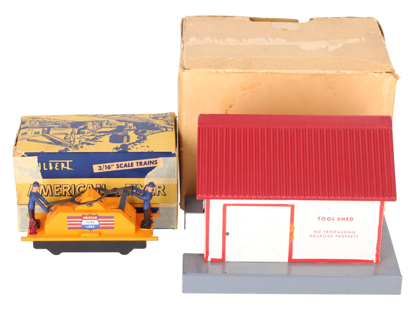 American Flyer 741 Vintage S Operating 740 Handcar w/shed VG/Box