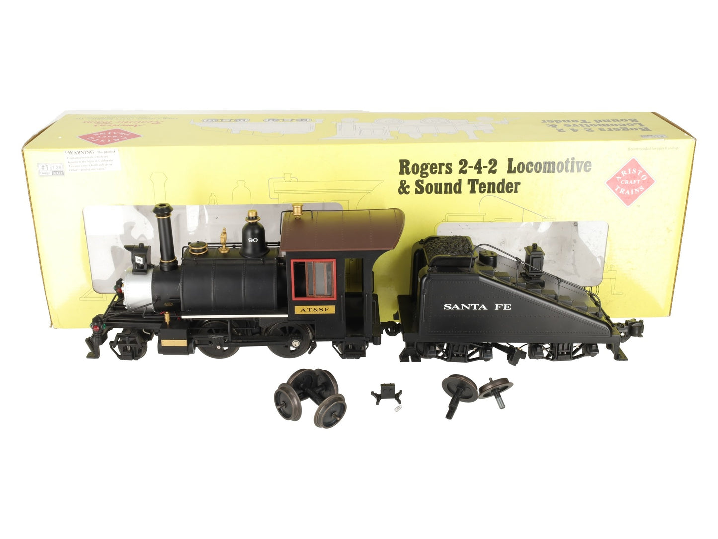 Aristo-Craft 21104 G Atchison, Topeka, & Santa Fe 2-4-2 Steam Locomotive EX/Box