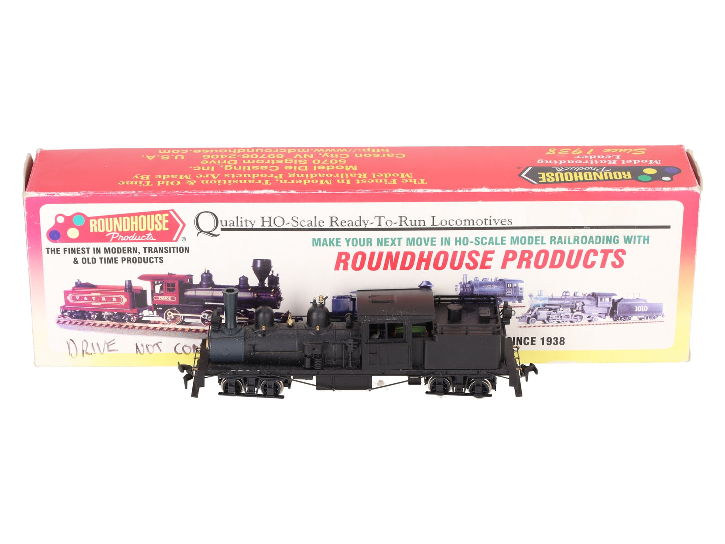Roundhouse 200 HO Undecorated Black R-T-R  2-Truck Shay EX/Box