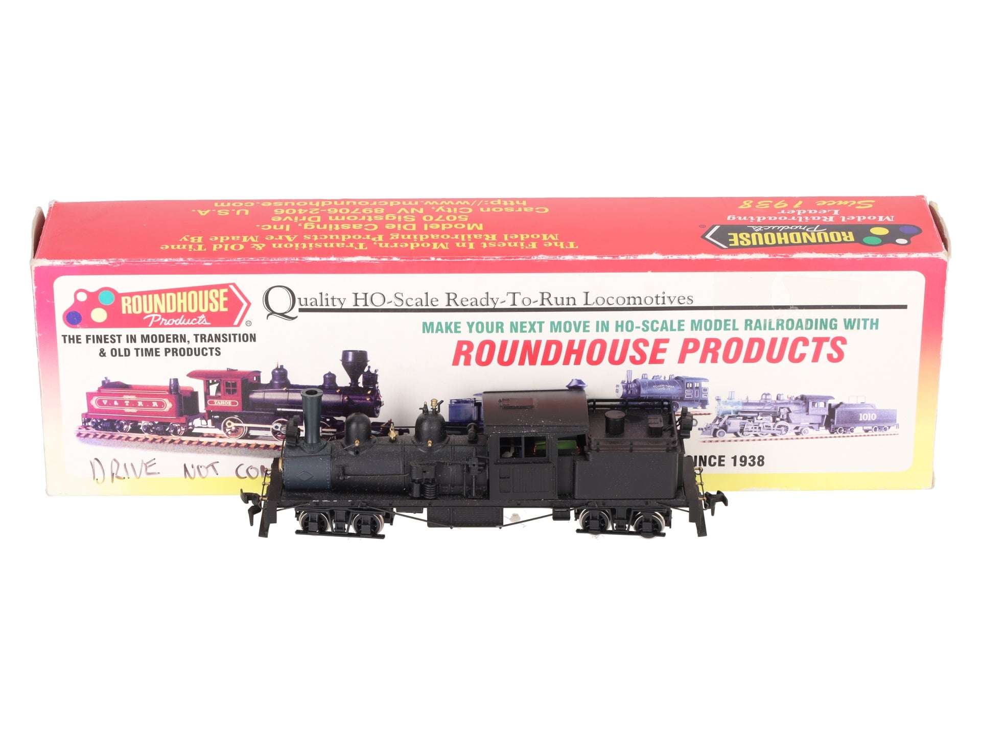 Roundhouse 200 HO Undecorated Black R-T-R  2-Truck Shay EX/Box